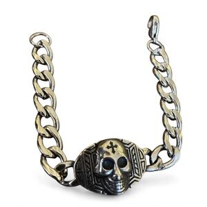 Stainless steel Silver Skull Chain Bracelet